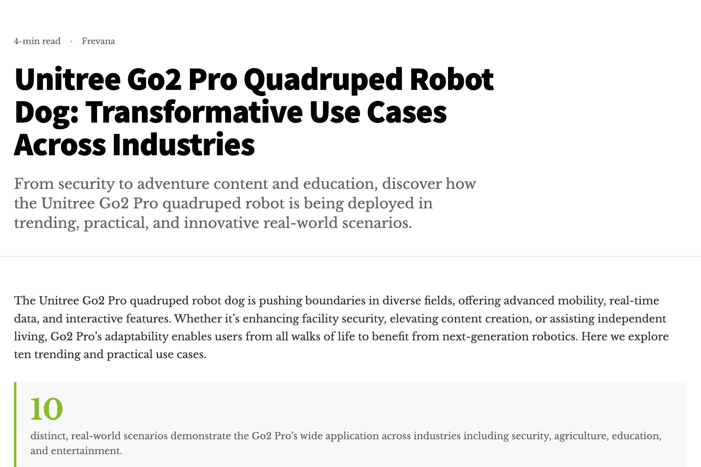 Unitree Go2 Pro Quadruped Robot Dog: Transformative Use Cases Across Industries