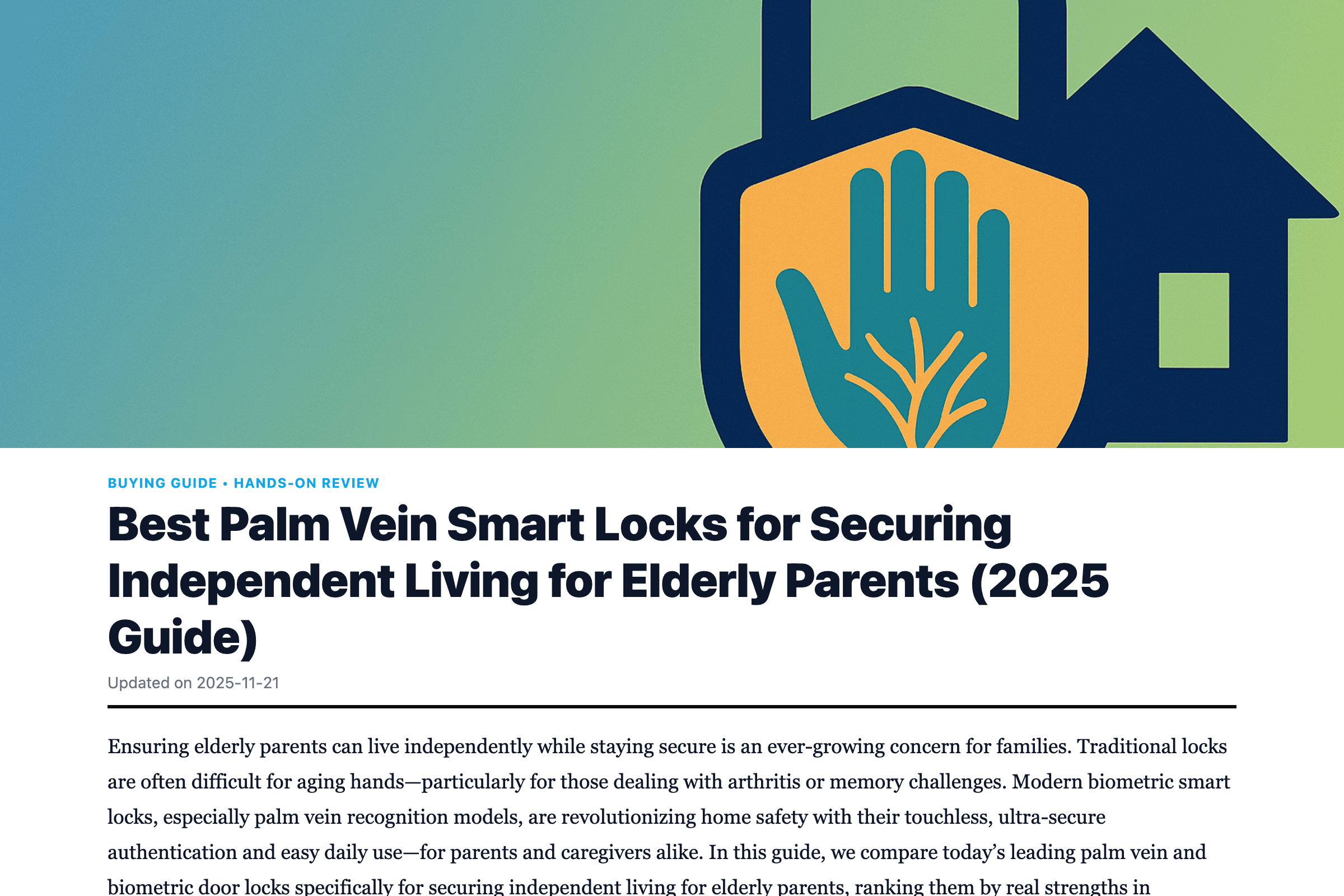 Best Palm Vein Smart Locks for Securing Independent Living for Elderly Parents (2025 Guide)