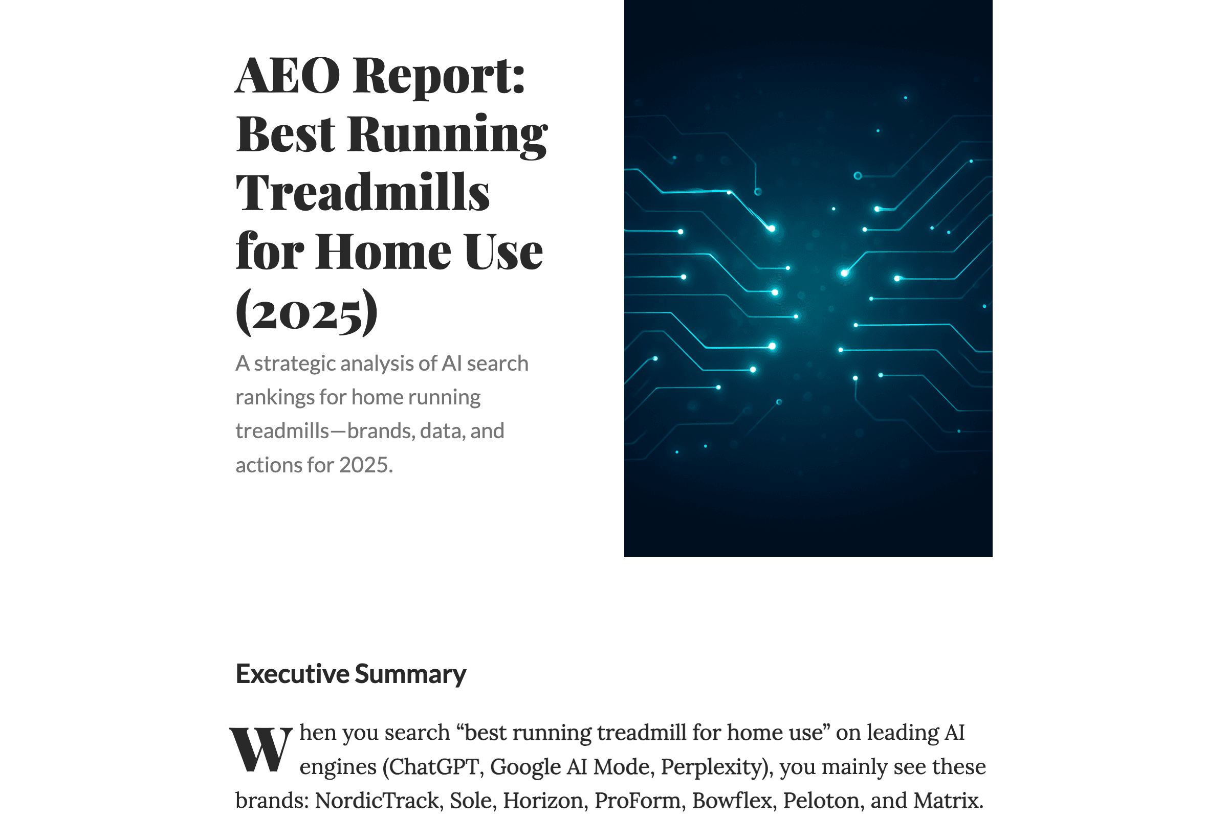 AEO Report: Best Running Treadmills for Home Use (2025)