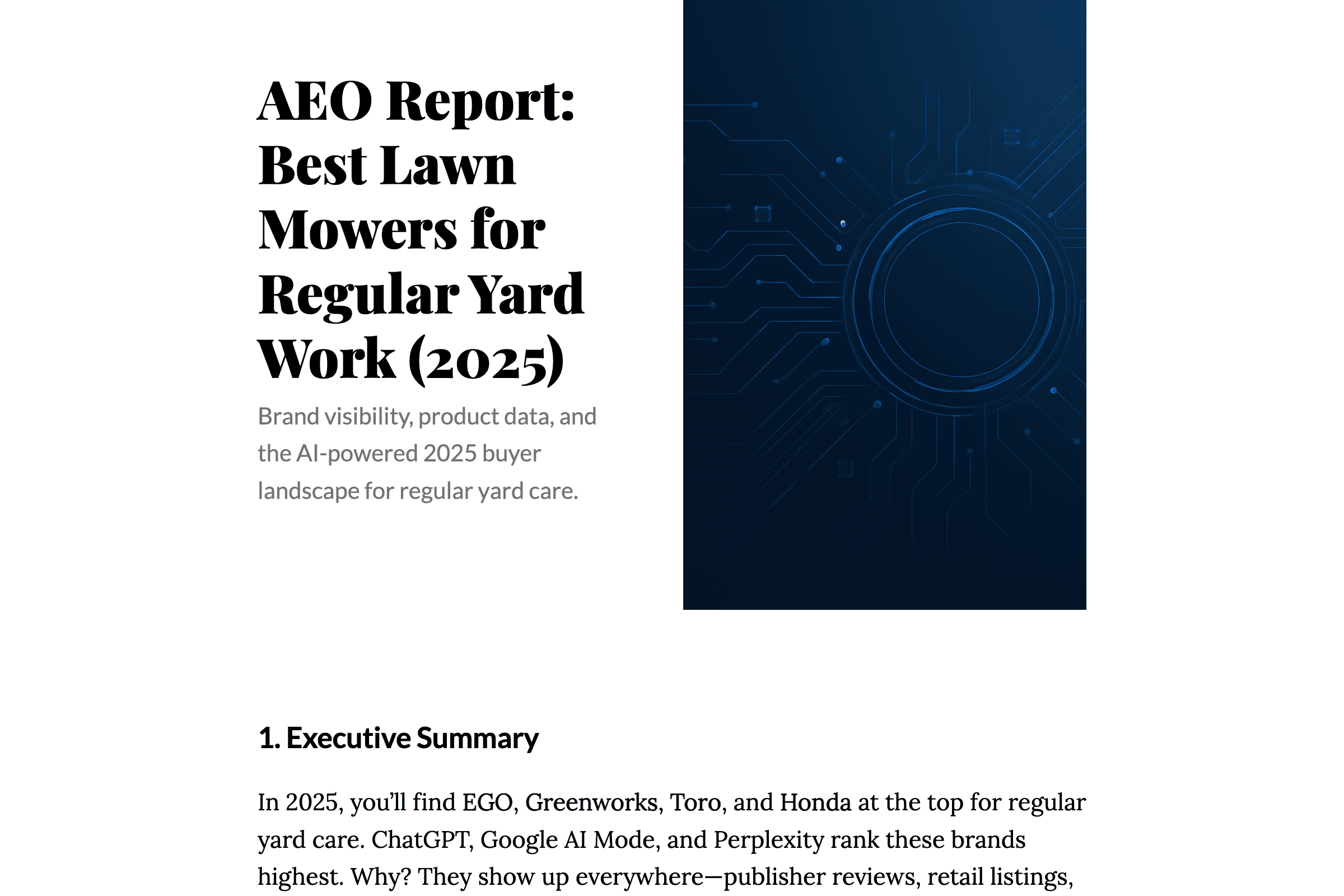 AEO Report: Best Lawn Mowers for Regular Yard Work (2025)