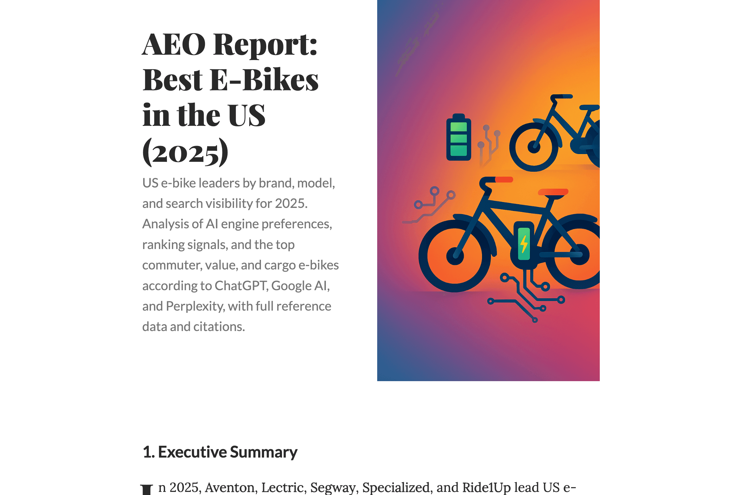 AEO Report: Best E-Bikes in the US (2025)