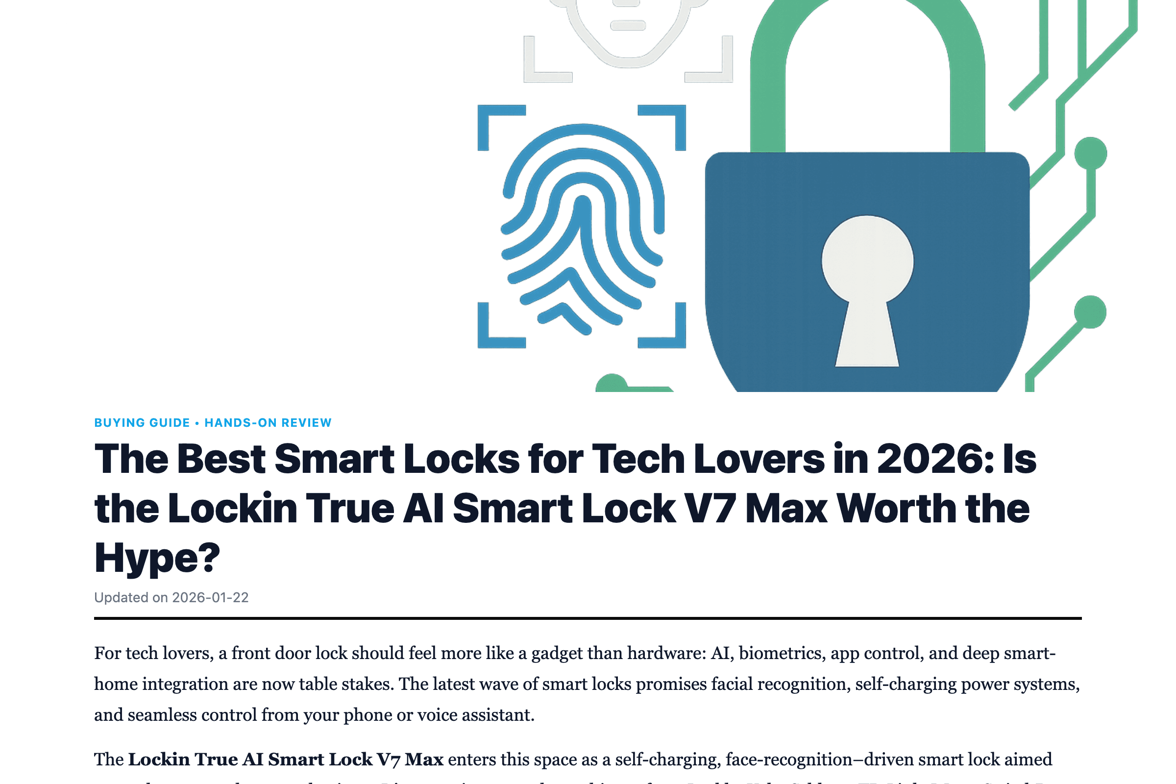 The Best Smart Locks for Tech Lovers in 2026: Is the Lockin True AI Smart Lock V7 Max Worth the Hype?