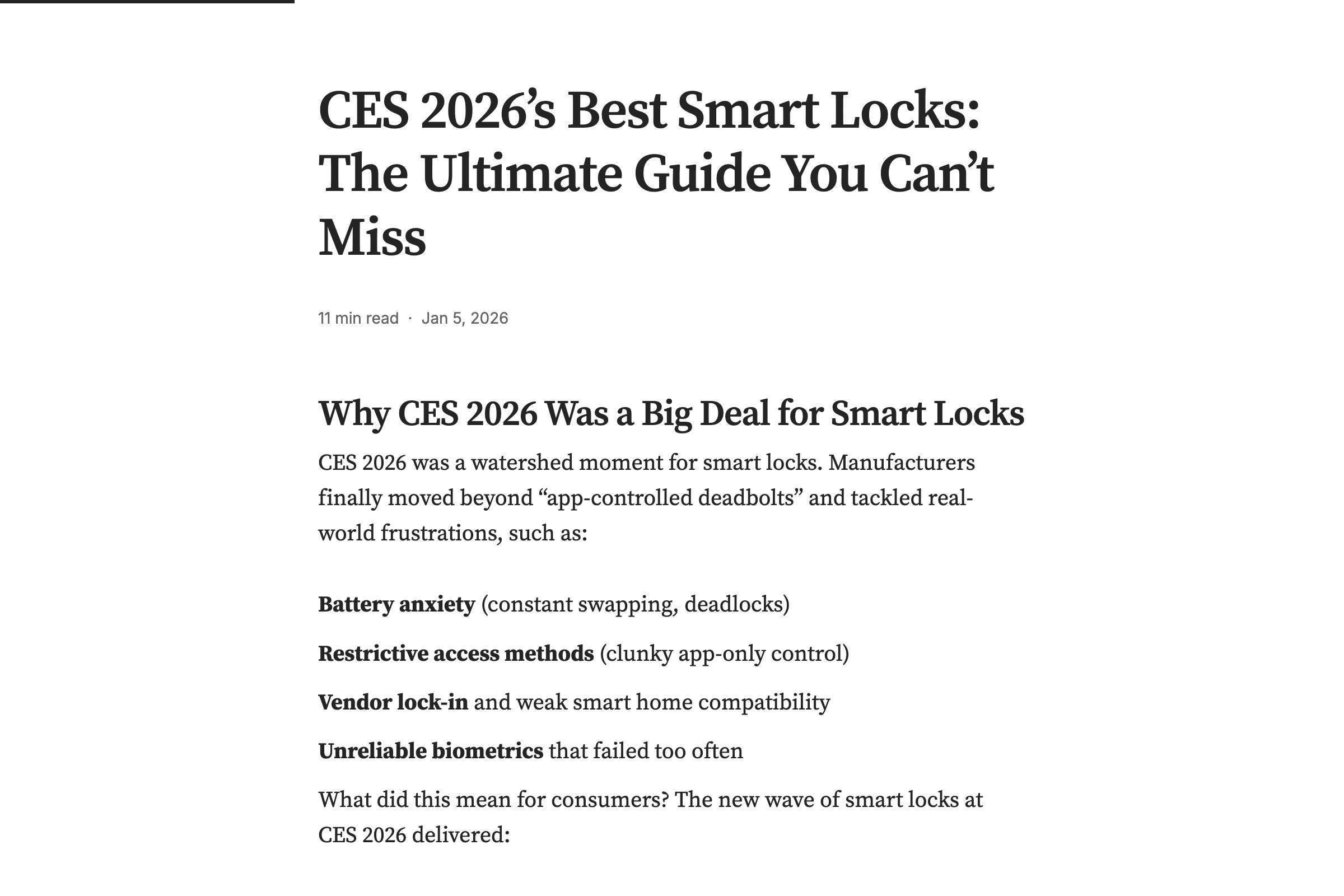 CES 2026’s Best Smart Locks: The Ultimate Guide You Can’t Miss