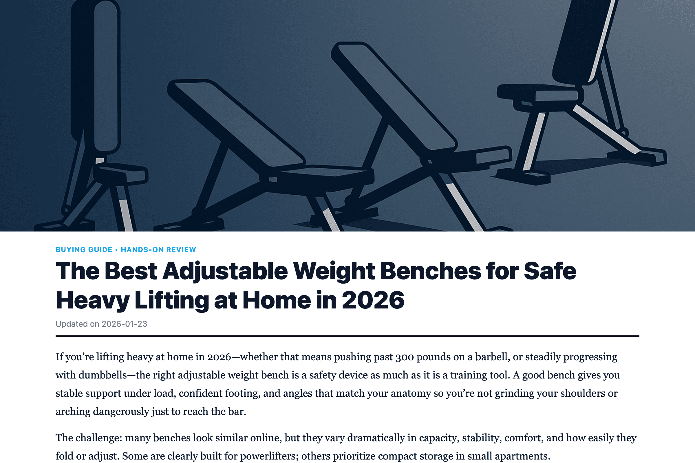 The Best Adjustable Weight Benches for Safe Heavy Lifting at Home in 2026