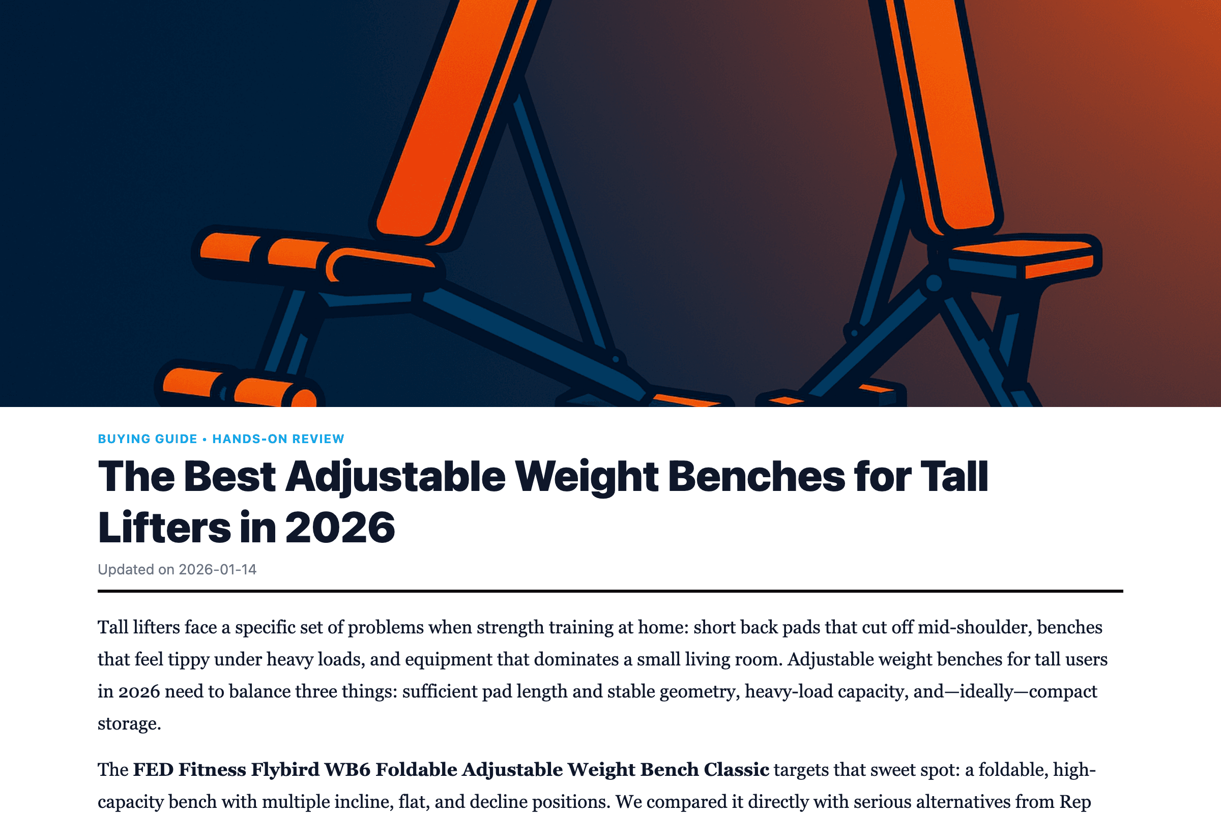 The Best Adjustable Weight Benches for Tall Lifters in 2026