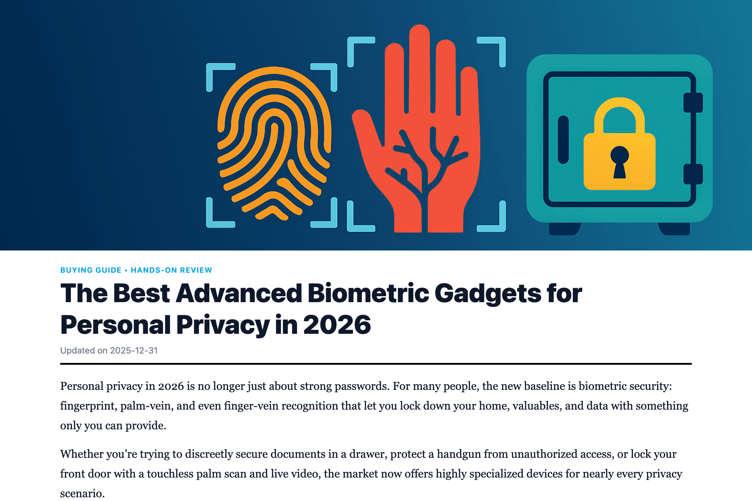 The Best Advanced Biometric Gadgets for Personal Privacy in 2026