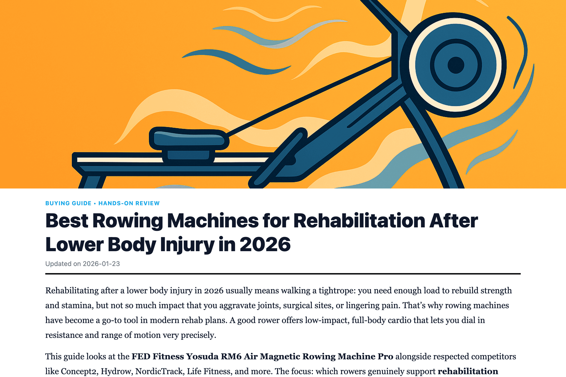 Best Rowing Machines for Rehabilitation After Lower Body Injury in 2026