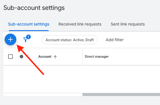 The option to link an existing Google Ads account