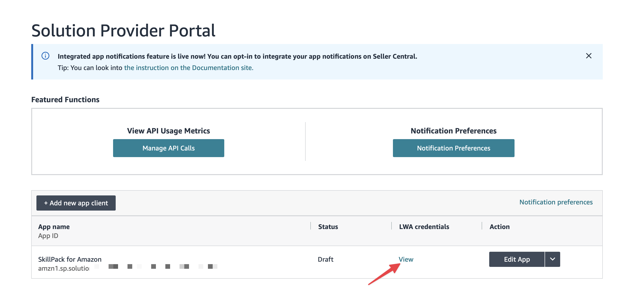 Step 4 · Copy your LWA credentials screenshot
