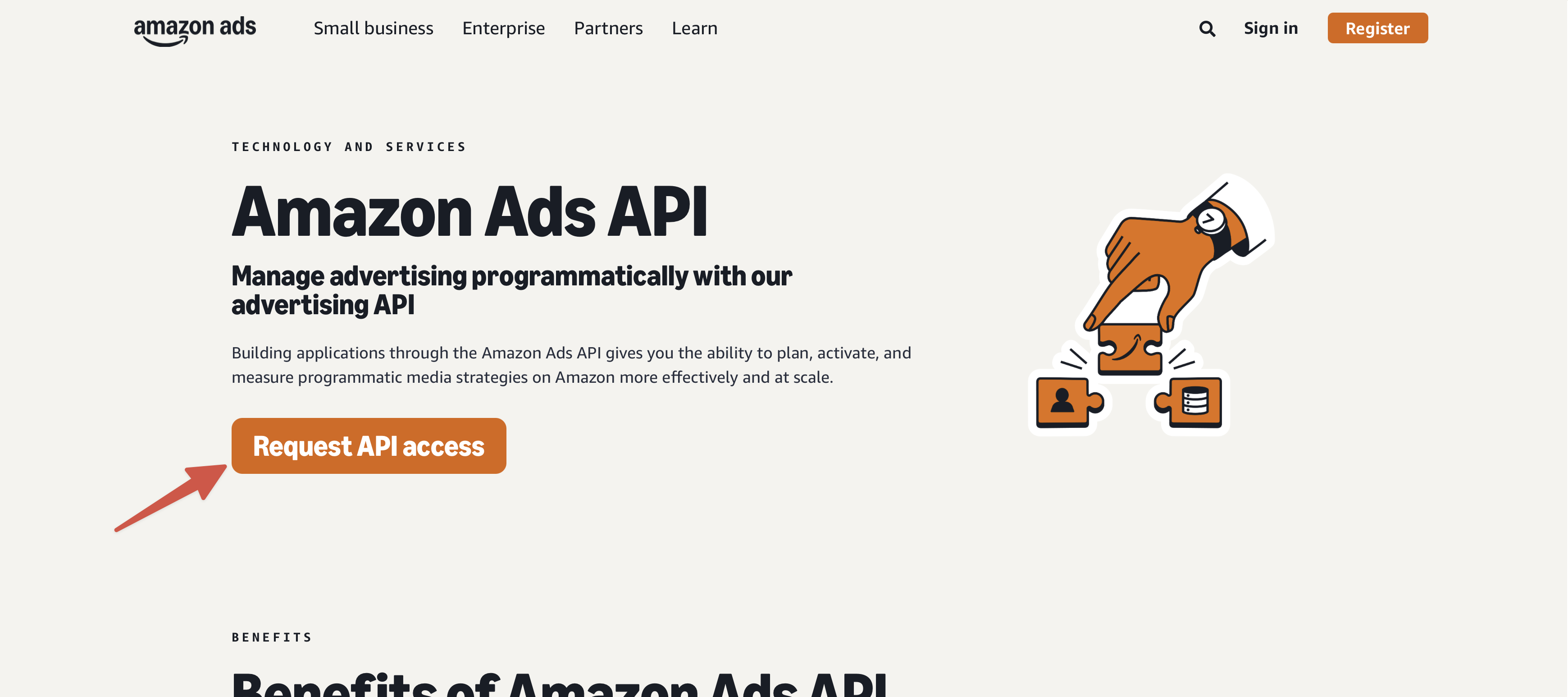 Step 1: Request Amazon Ads API Access screenshot