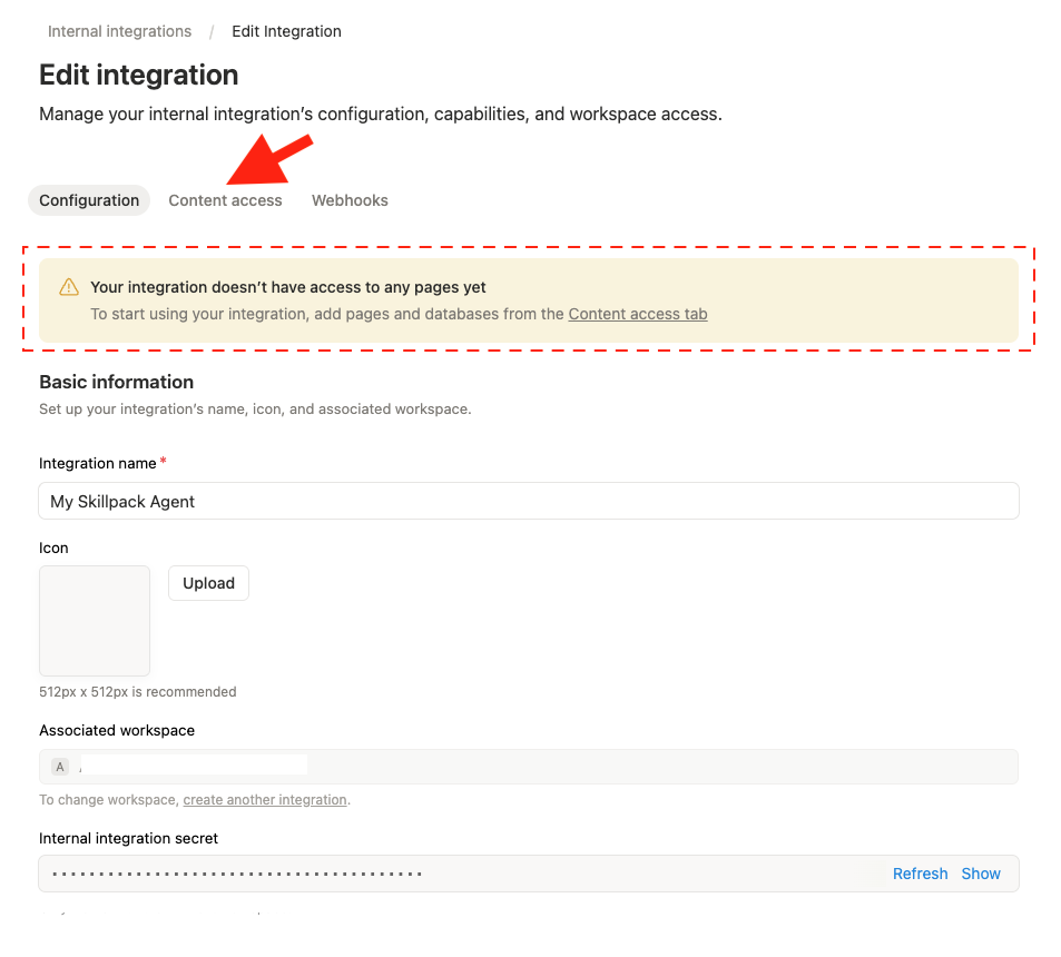 Edit Content Access screenshot