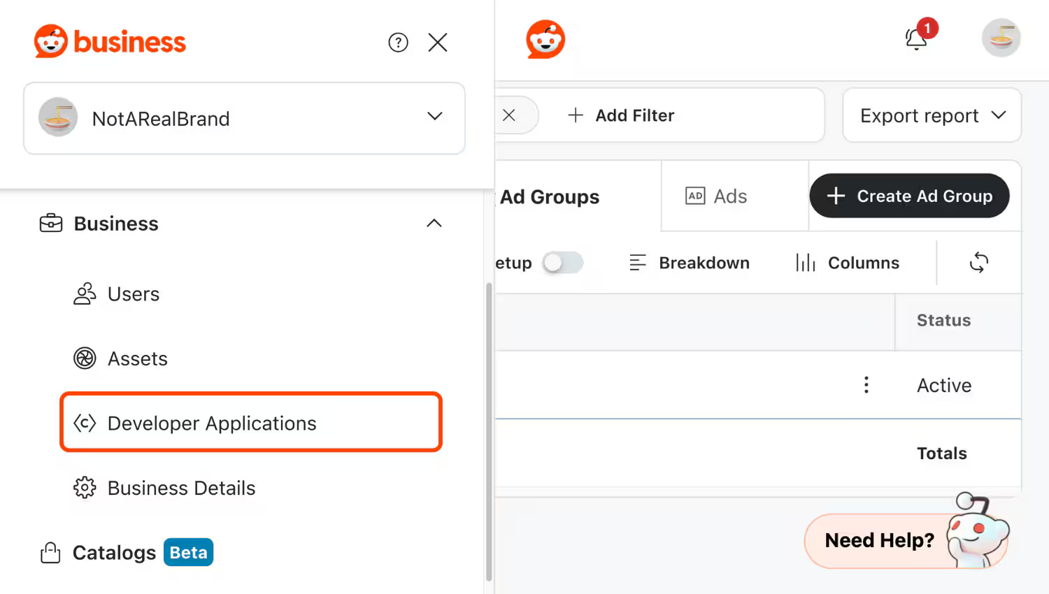 Step 2: Open the Business Menu screenshot