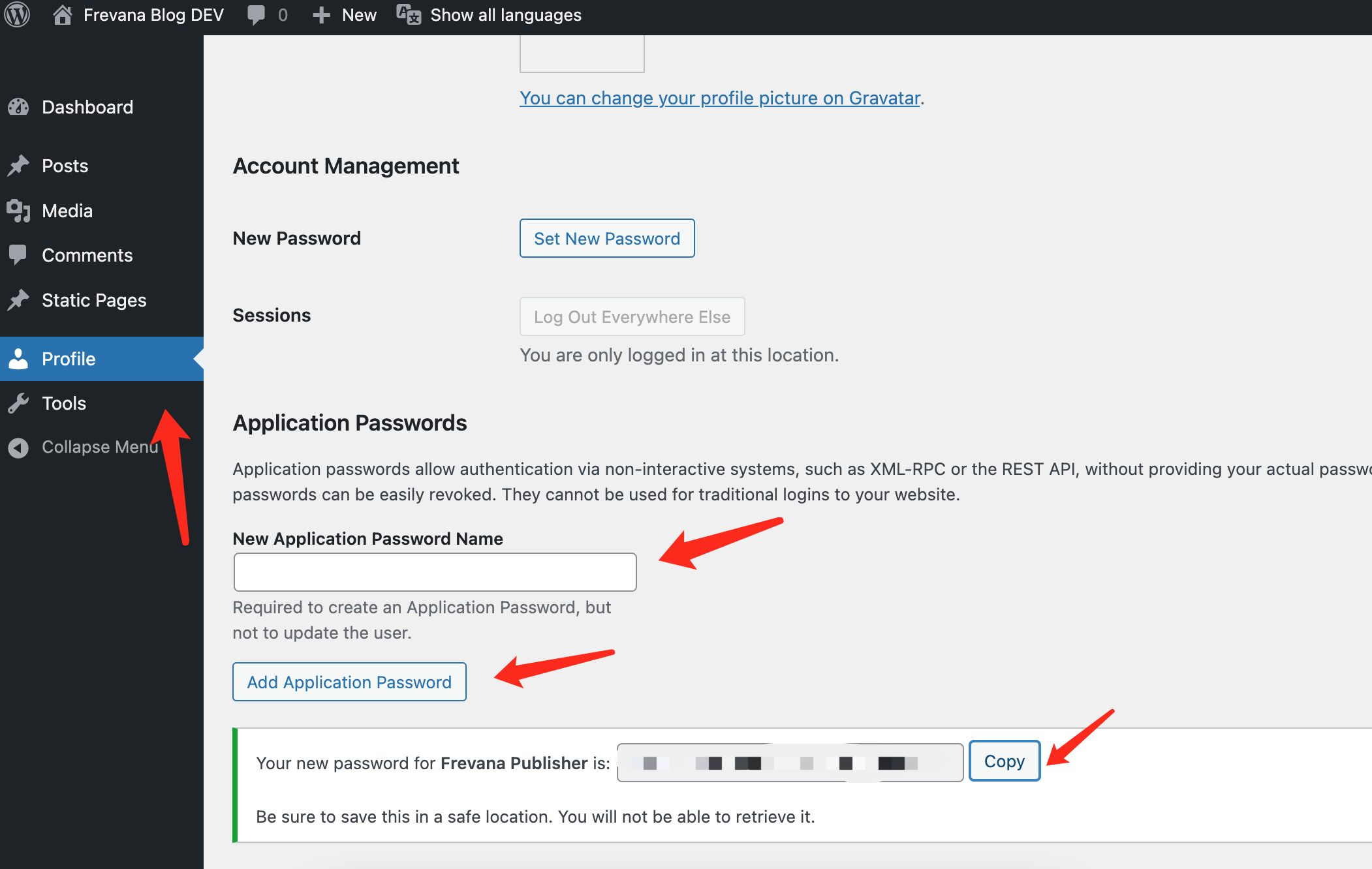 Create a WordPress Application Password